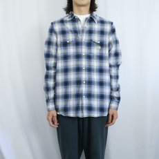 画像2: Ralph Lauren DENIM&SUPPLY オンブレーチェック柄 コットンシャツ M (2)