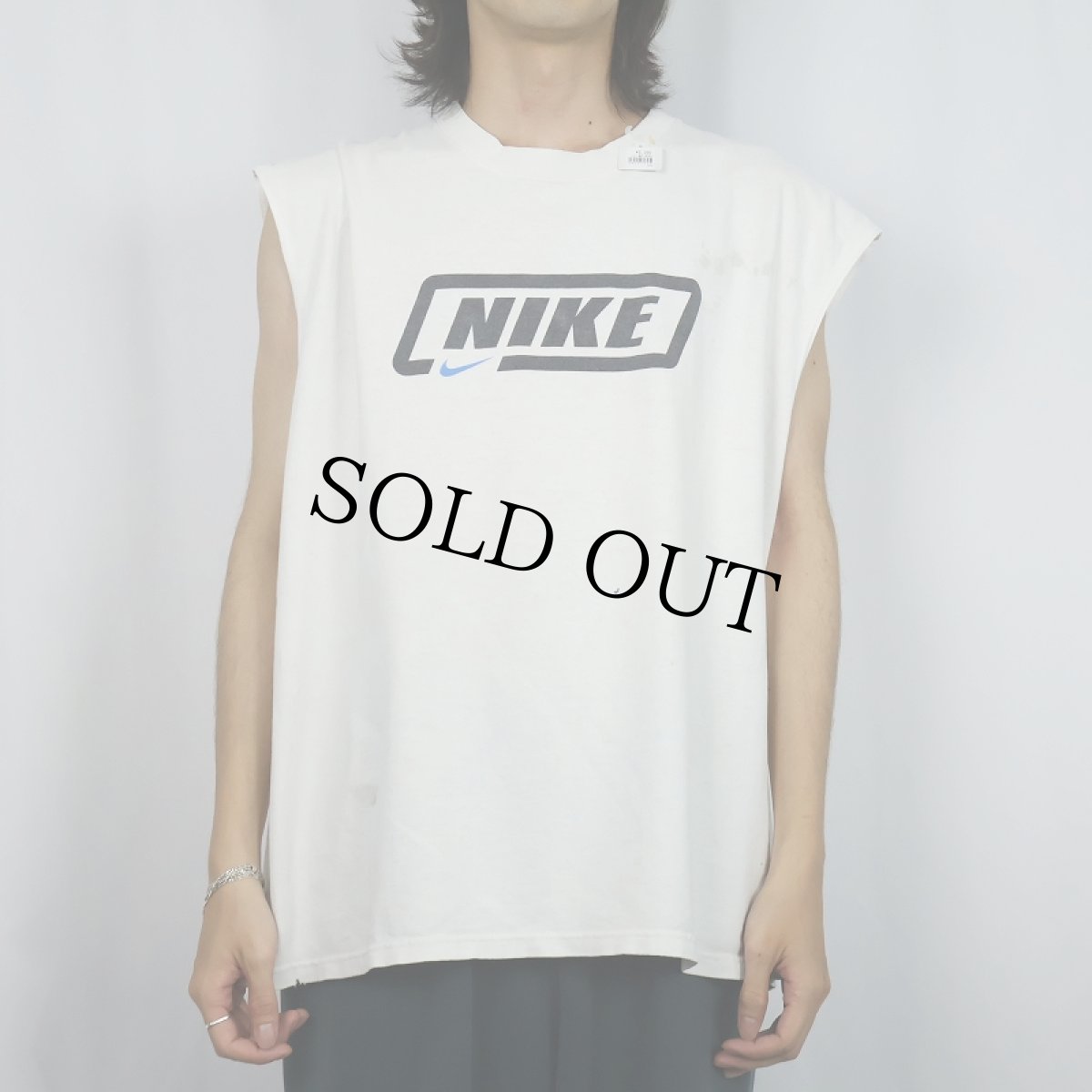 画像2: 90's NIKE USA製 ロゴプリント ノースリーブTシャツ XL (2)