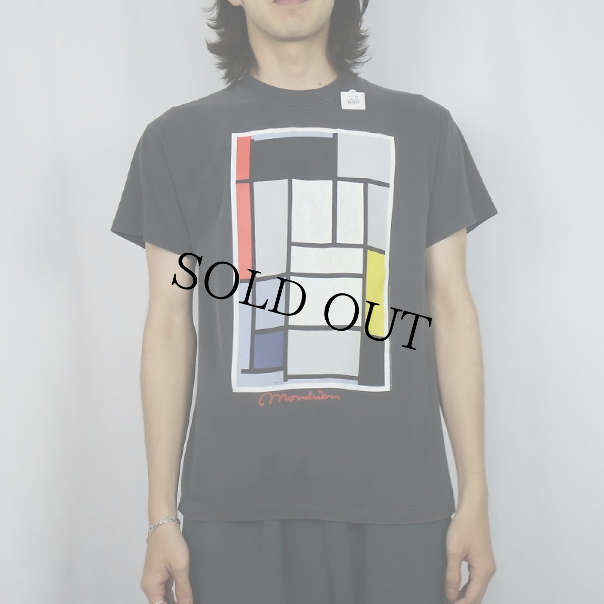 画像2: 90's Piet Mondrian USA製 アートプリントTシャツ BLACK M (2)