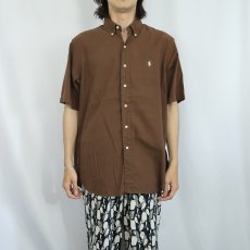 画像2: Ralph Lauren "CLASSIC FIT" リネンコットン ボタンダウンシャツ L (2)