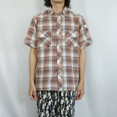 画像2: 70's Kennington オンブレーチェック柄 ポリエステル×コットン シャツ L (2)