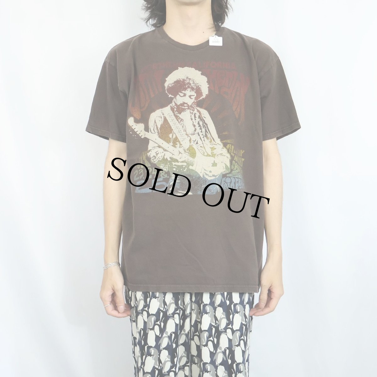 画像2: Jimi Hendrix ミュージシャンプリントTシャツ L (2)