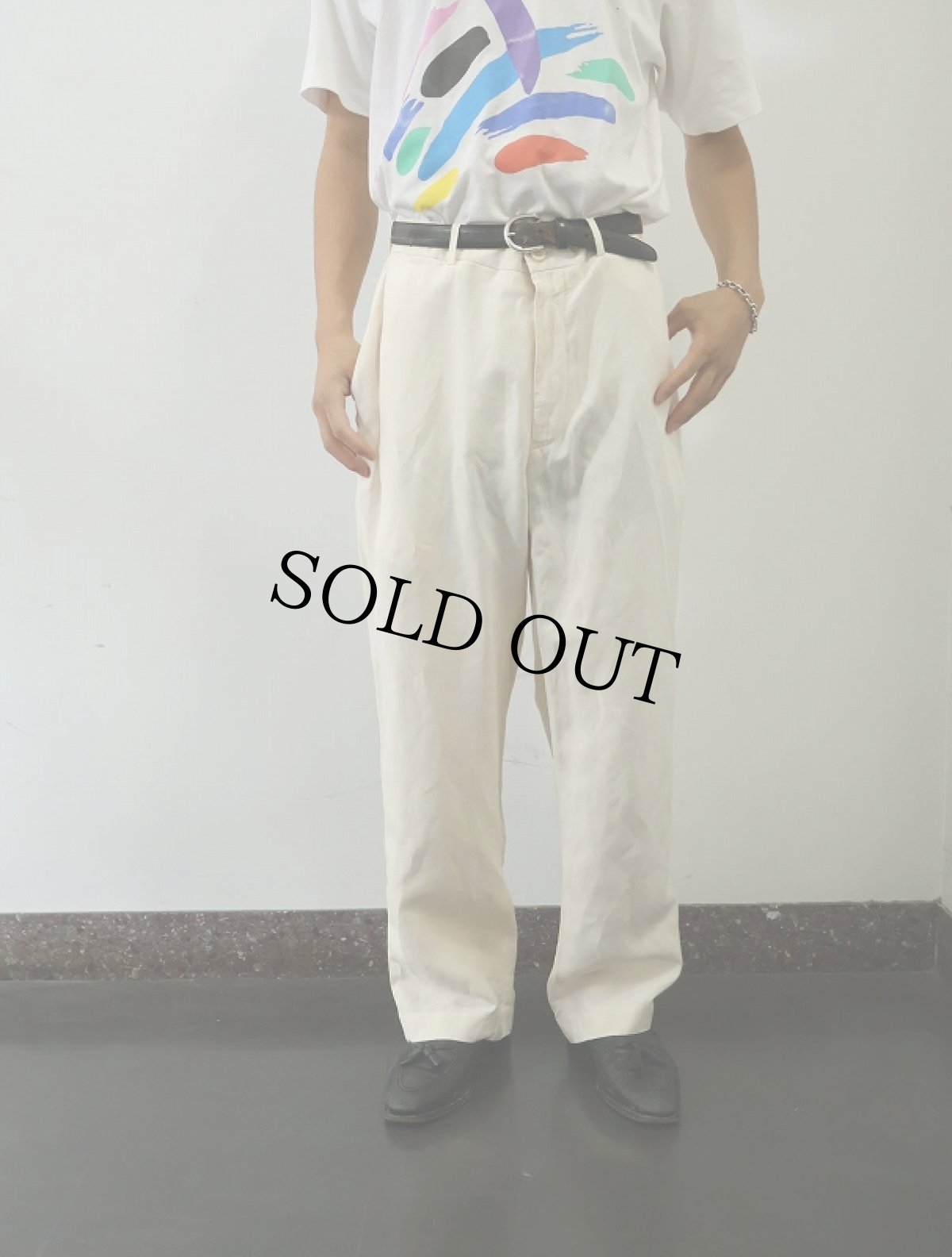 画像2: POLO Ralph Lauren リネン×シルク スラックス W36 (2)