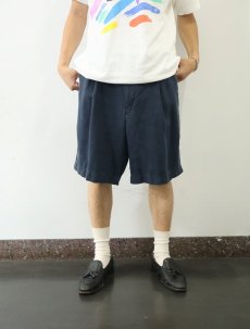 画像2: Daniel Cremieux 2タック リネンショーツ NAVY W33 (2)