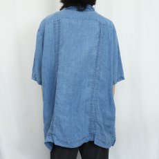画像3: LANDS' END リネンキューバシャツ XL (3)