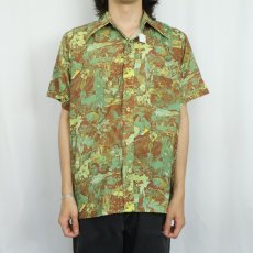 画像2: 70's "Paul Gauguin" アート柄 ポリエステルシャツ (2)