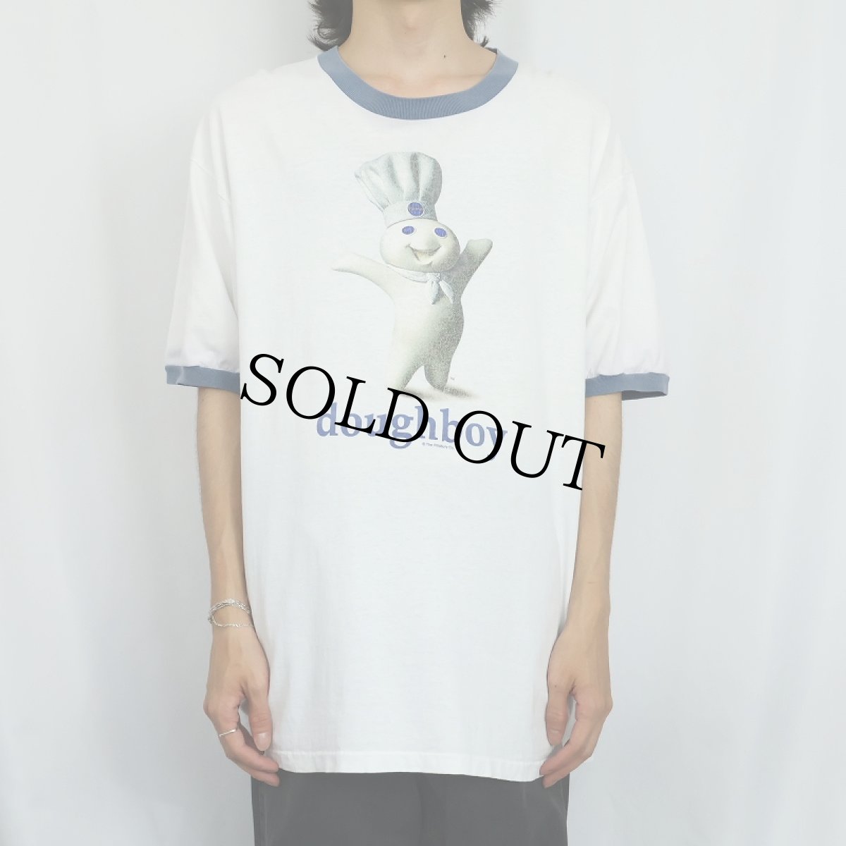画像2: 90's Doughboy USA製 キャラクタープリント リンガーTシャツ XL (2)