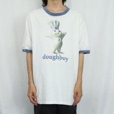 画像2: 90's Doughboy USA製 キャラクタープリント リンガーTシャツ XL (2)