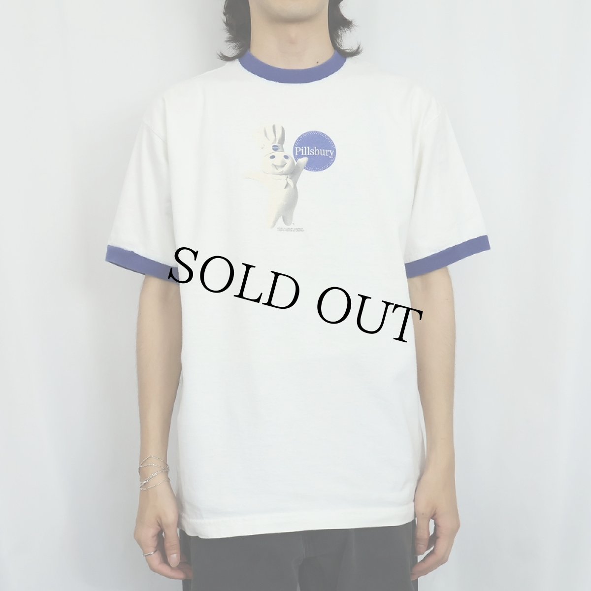 画像2: Doughboy USA製 キャラクタープリント リンガーTシャツ L (2)