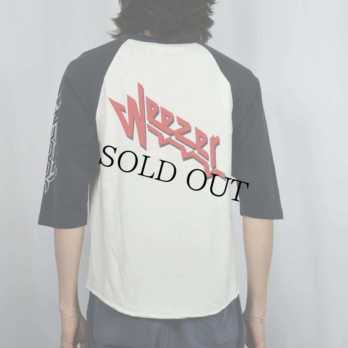 画像3: 2000's WEEZER "Judas Priestフォントパロディ" オルタナティブロックバンド ラグランTシャツ M (3)