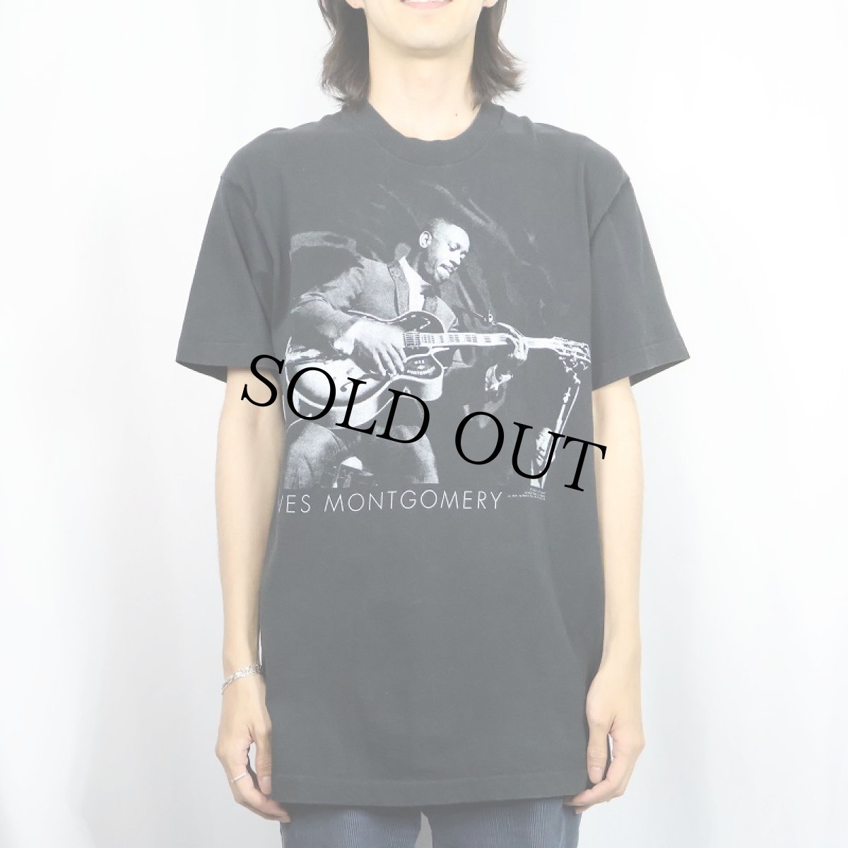 画像2: 90's WES MONTGOMERY USA製 ジャズギタリスト プリントTシャツ BLACK L (2)