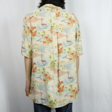 画像3: 90's POLO SPORT Ralph Lauren オールオーバーパターン レーヨンハワイアンシャツ L (3)