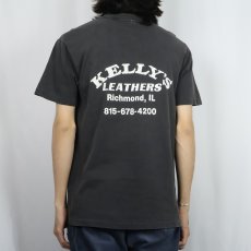 画像3: 80〜90's USA製 "Kelly's Leather Works" レザーショップ プリントTシャツ BLACK M (3)