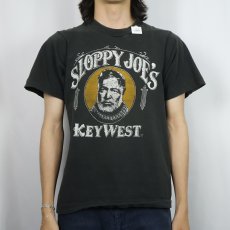 画像2: 90's SLOPPY JOE'S "Ernest Hemingway" バープリントTシャツ BLACK (2)