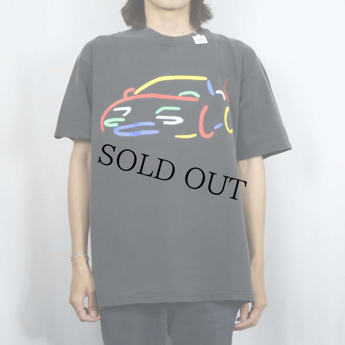 画像2: 90's USA製 車プリントTシャツ BLACK XL (2)