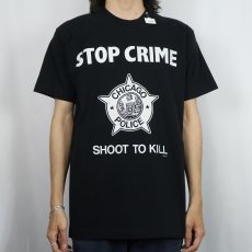 画像2: 90's CHICAGO POLICE "STOP CRIME SHOOT TO KILL" プリントTシャツ BLACK L (2)