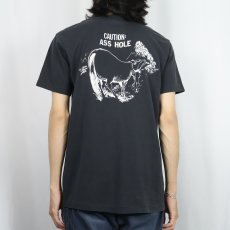 画像4: 80's USA製 The Australian Stock Saddle Co. 乗馬用品店 プリントTシャツ BLACK L (4)