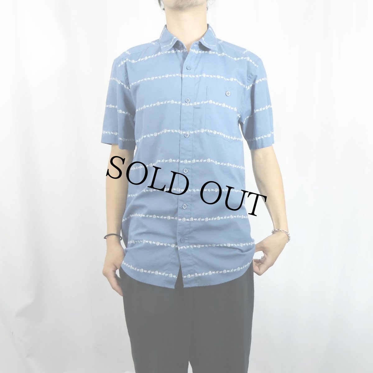 画像2: 2020SS Patagonia "ORGANIC COTTON" ボーダー柄コットンシャツ M (2)