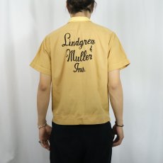 画像4: 60's OLYMPIAN "Lindgren&Muller" チェーン刺繍 コットンボウリングシャツ SIZE36 (4)