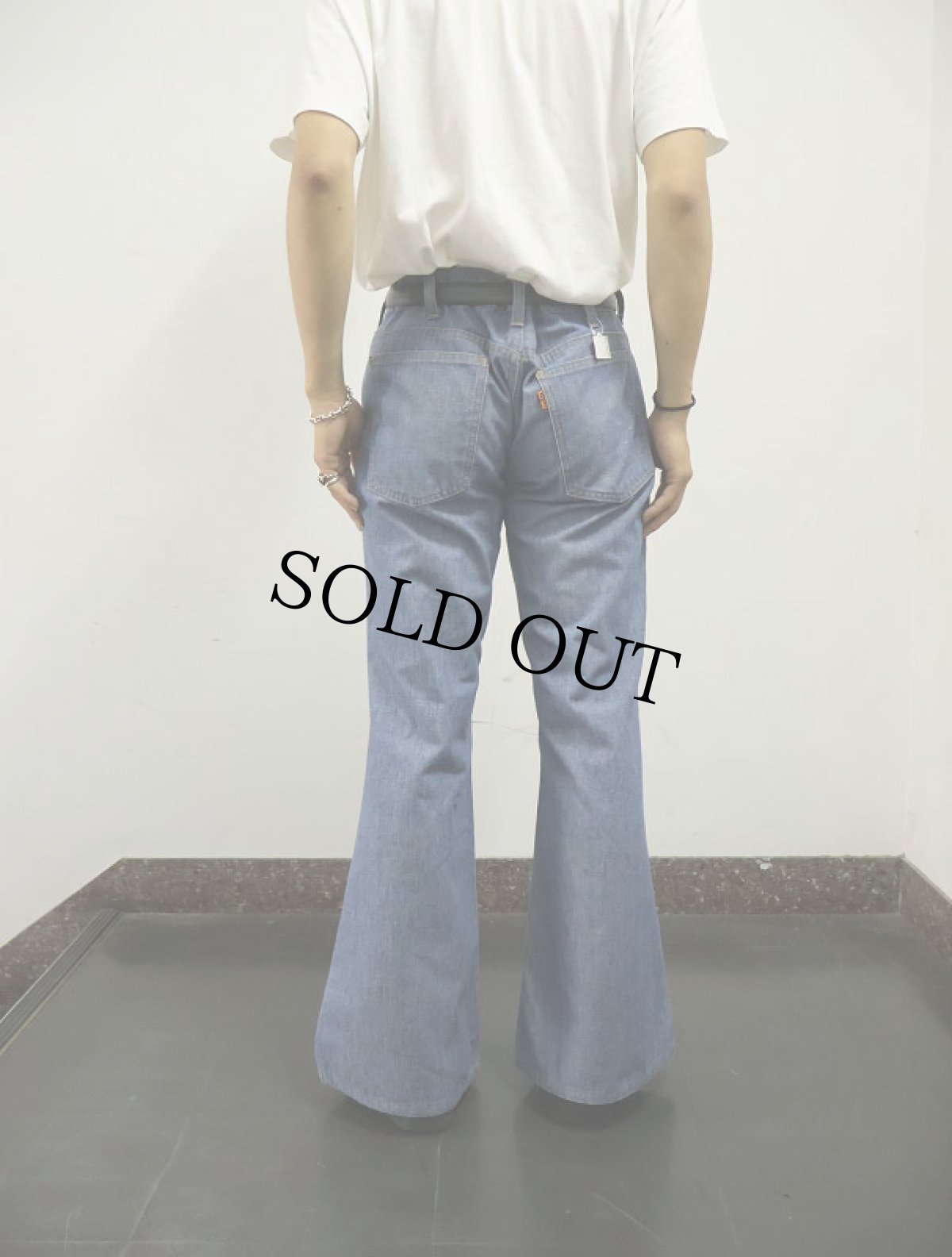 画像3: 70's Levi's シャンブレー ベルボトムパンツ W34 (3)