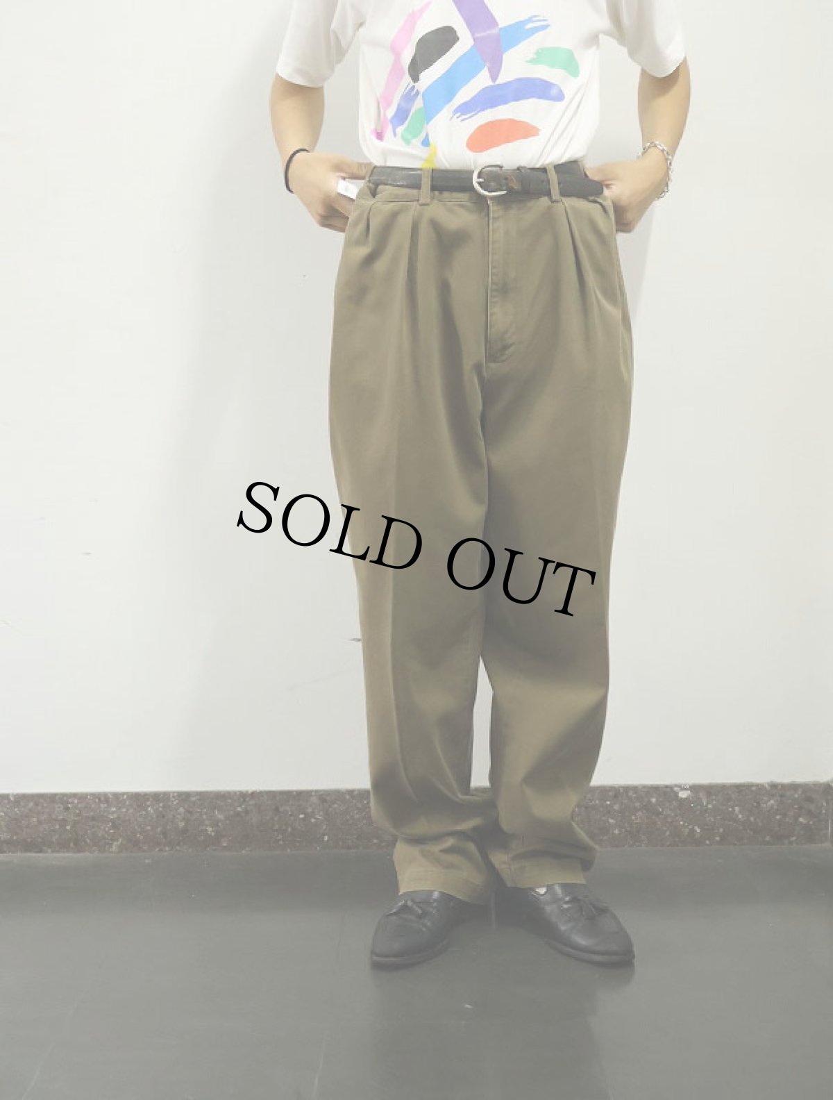 画像2: POLO Ralph Lauren "ANDREW PANT" 2タックチノトラウザーズ W33 (2)