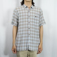 画像2: 2015SS Patagonia Patagonia "ORGANIC COTTON" チェック柄 ちりめんシャツ L (2)