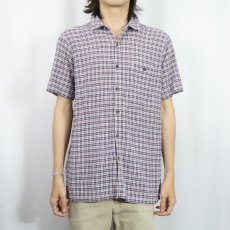 画像2: 2016SS Patagonia Patagonia "ORGANIC COTTON" チェック柄 ちりめんシャツ M (2)