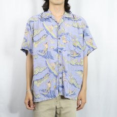 画像2: 2000's Patagonia Pataloha 総柄コットンハワイアンシャツ L (2)