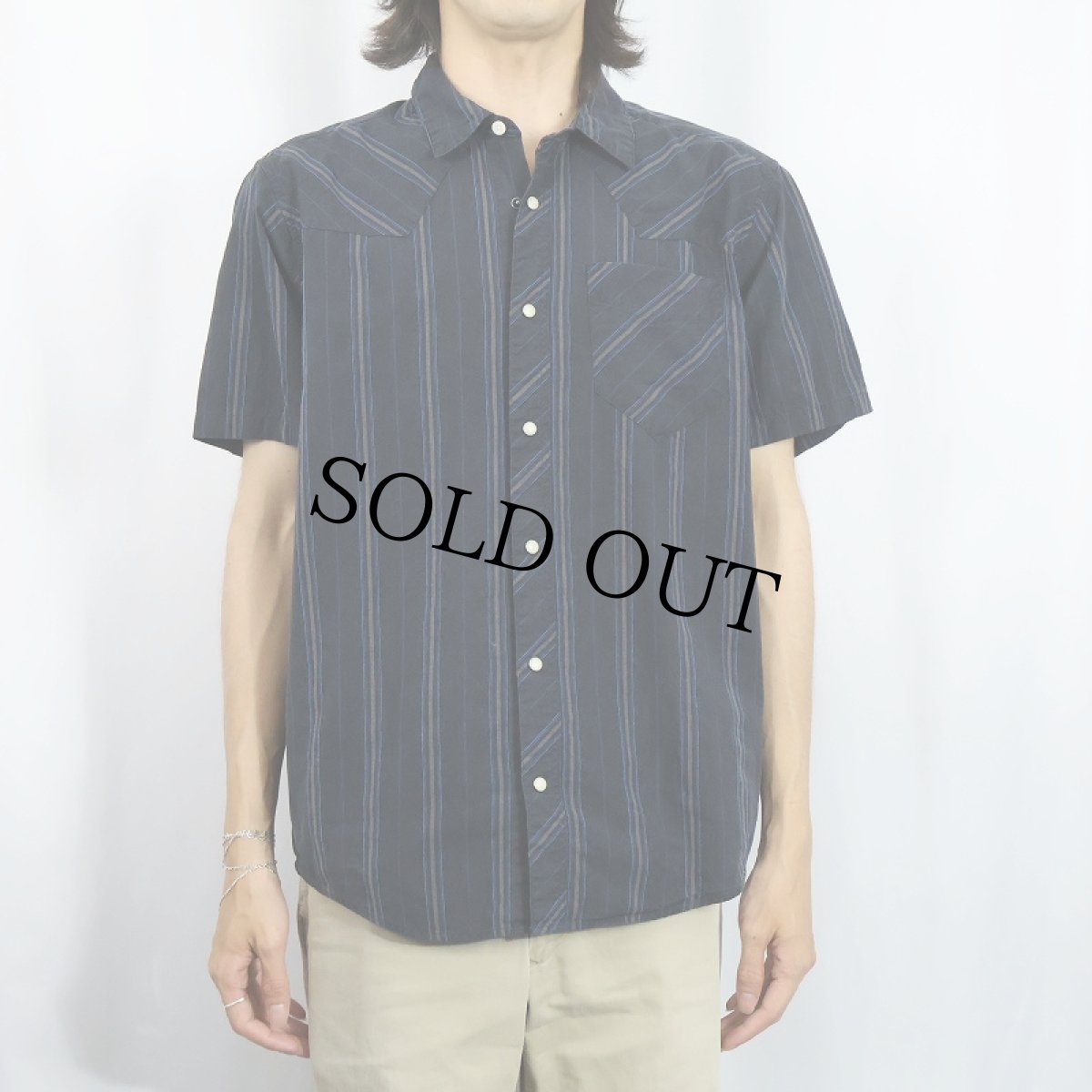 画像2: 2011AW Patagonia "ORGANIC COTTON" ストライプ柄 コットンシャツ M (2)