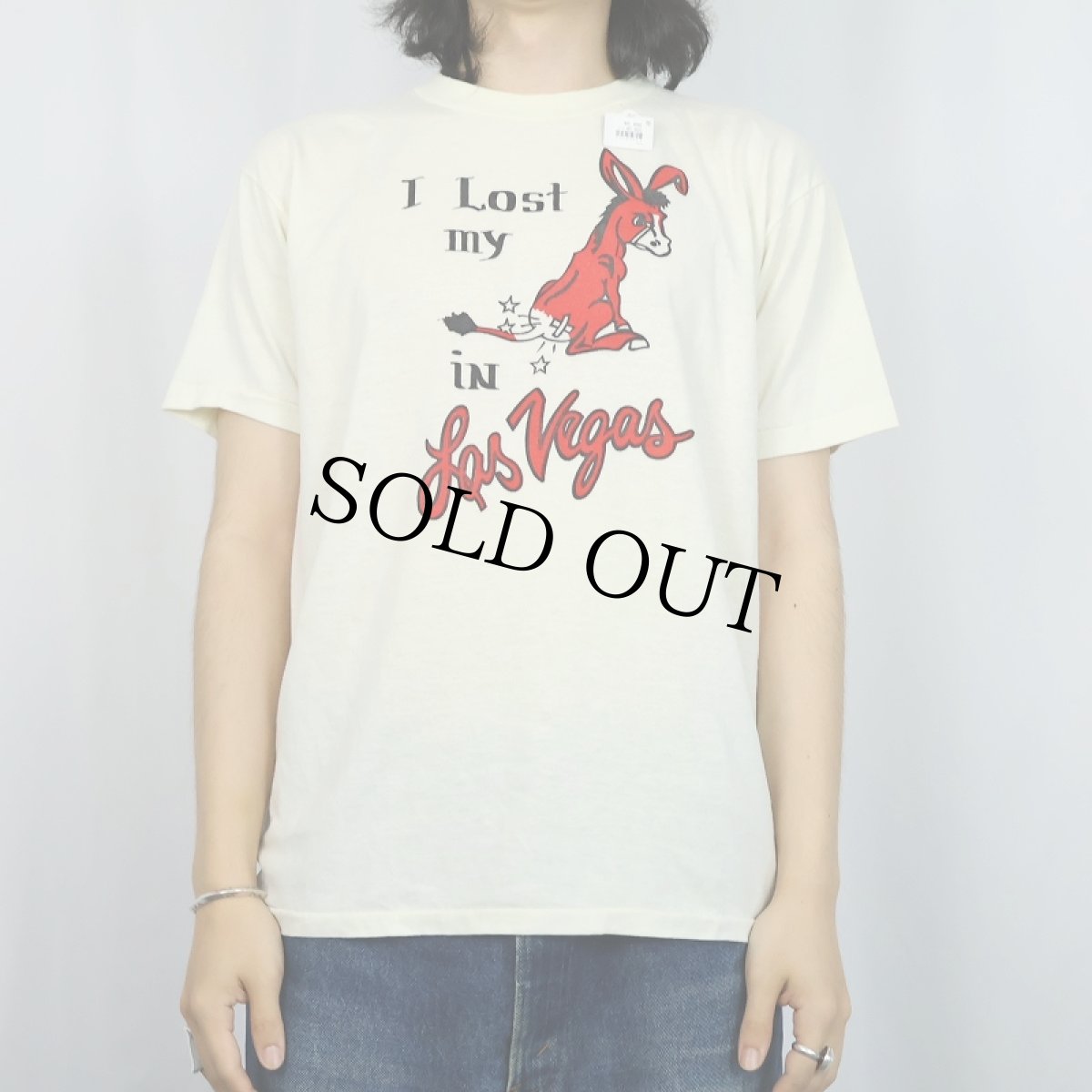 画像2: 80〜90's "I lost my ass in Los Vegas" 馬プリントTシャツ L (2)