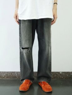 画像2: 90's Levi's 565 USA製 サルファブラック デニムパンツ W36 (2)