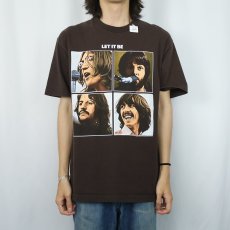 画像2: 2000's THE BEATLES "LET IT BE" ロックバンドプリントTシャツ BROWN L (2)