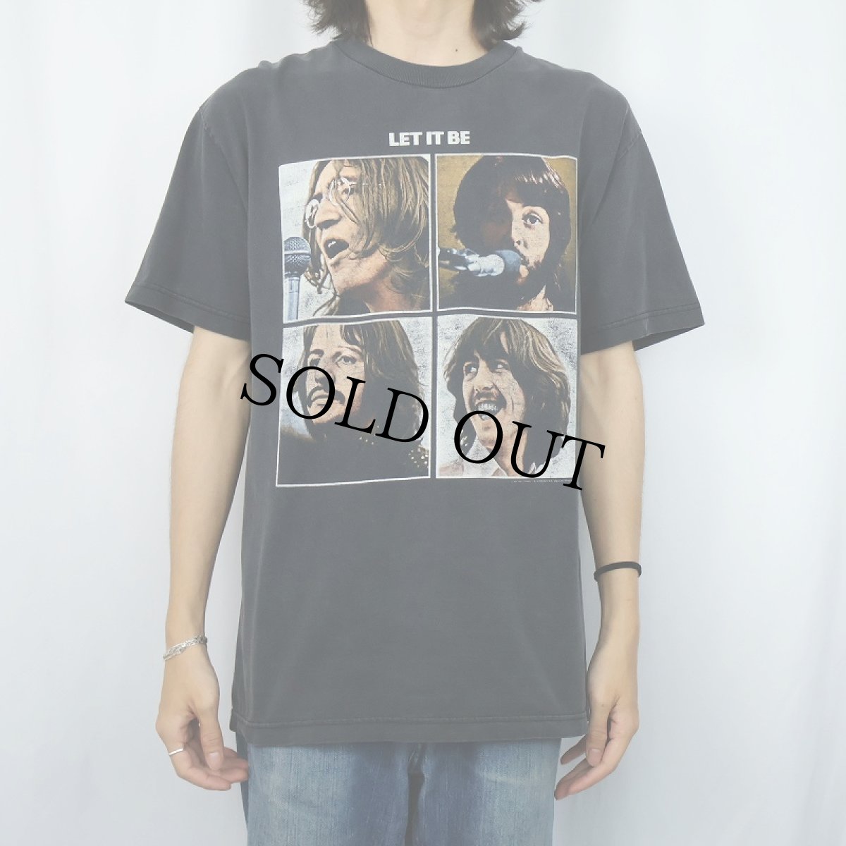 画像2: 2000's THE BEATLES "LET IT BE" ロックバンドプリントTシャツ BLACK L (2)