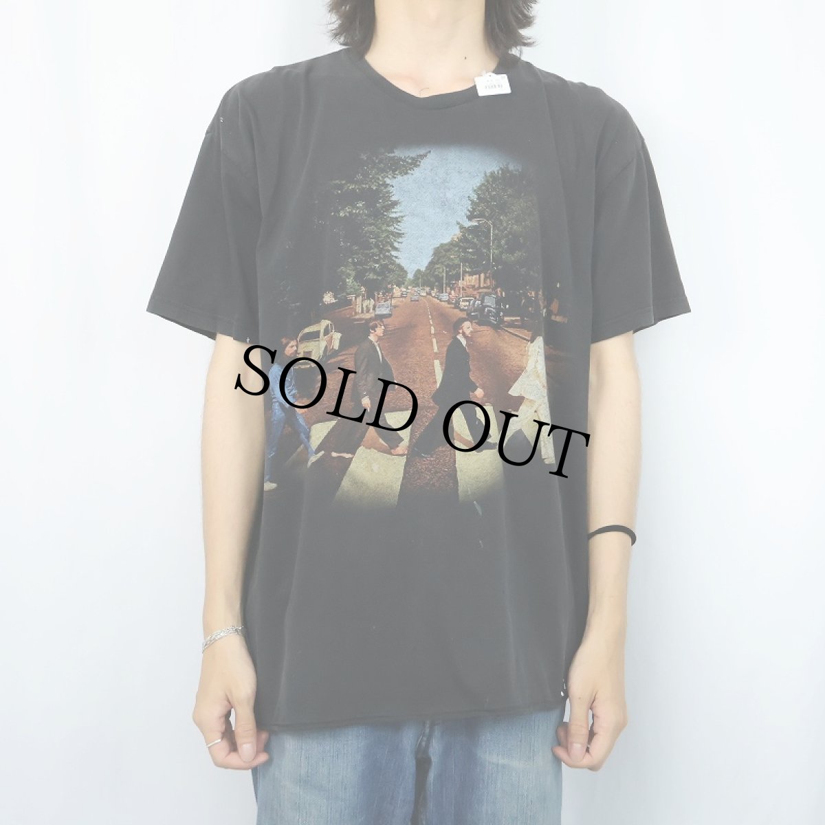 画像2: 90's THE BEATLES USA製 "ABBEY ROAD" ロックバンドプリントTシャツ BLACK (2)
