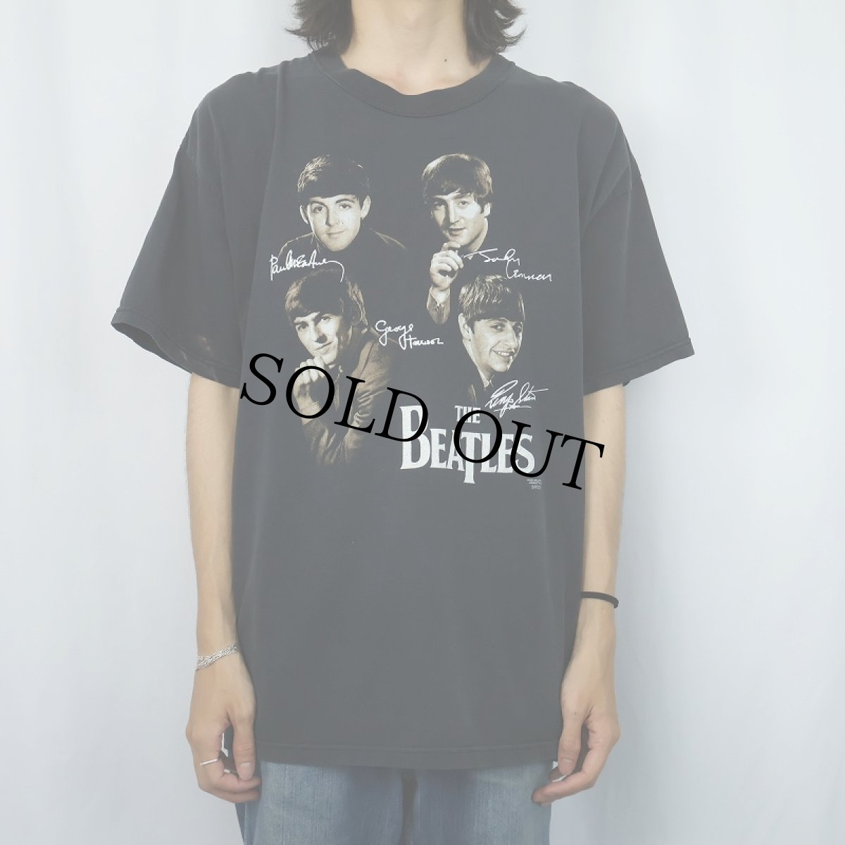 画像2: 2000's THE BEATLES ロックバンドプリントTシャツ BLACK XL (2)