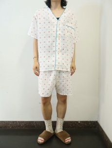 画像2: 70's WELDON 総柄 パジャマシャツ & パンツ SETUP LARGE (2)
