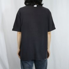 画像3: 90's Champion USA製 青刺繍タグ後期 ロゴプリントTシャツ BLACK L (3)