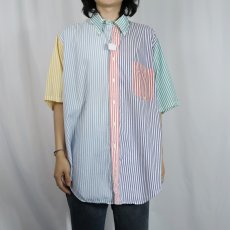 画像2: 80's Brooks Brothers USA製 マルチカラーストライプ柄 コットンボタンダウンシャツ XL (2)