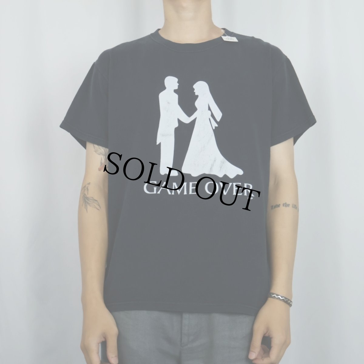画像2: "GAME OVER" ジョークプリントTシャツ BLACK L (2)