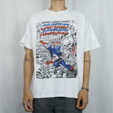 画像2: MARVEL "CAPTAIN AMERICA" アメコミキャラクター プリントTシャツ XL (2)