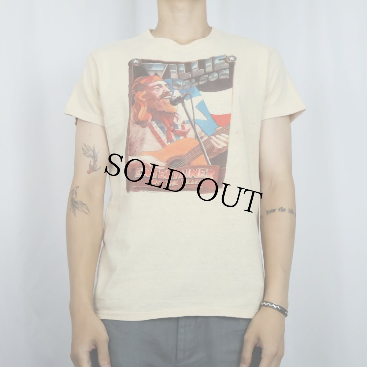 画像2: 80's USA製 Willie Nelson "Entertainer of the Year" シンガーソングライター プリントTシャツ L (2)
