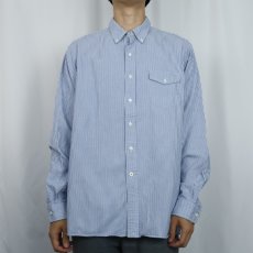 画像2: Ralph Lauren ストライプ柄 マチ付き ボタンダウン オックスフォードシャツ XL (2)