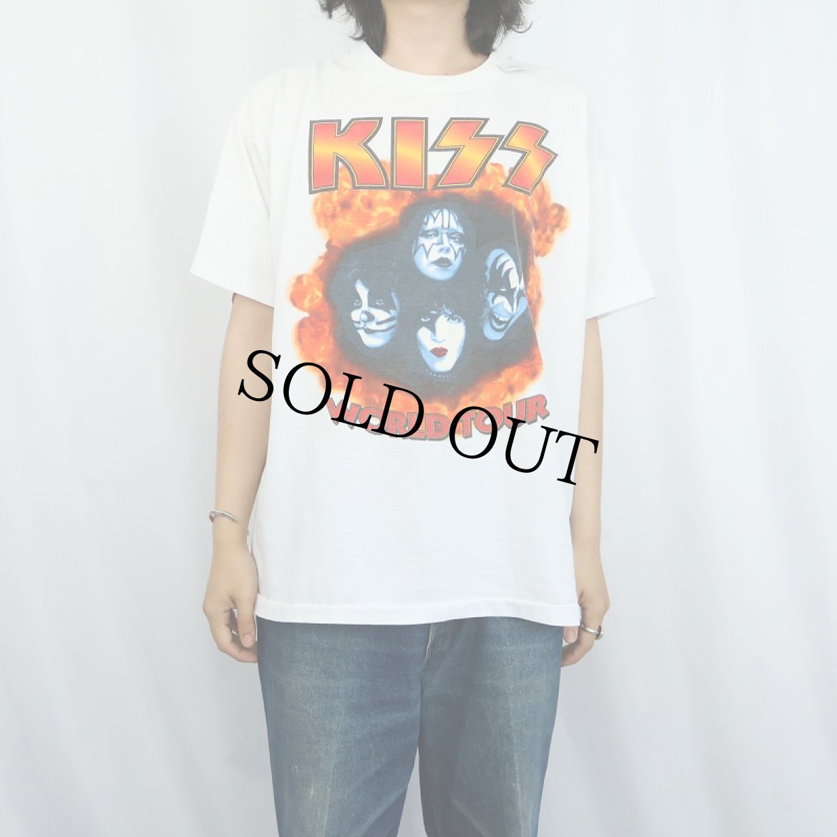 画像3: 90's KISS USA製 ヘヴィメタルバンド ツアープリントTシャツ XL (3)
