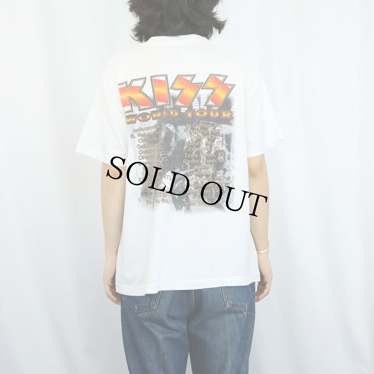 画像4: 90's KISS USA製 ヘヴィメタルバンド ツアープリントTシャツ XL (4)