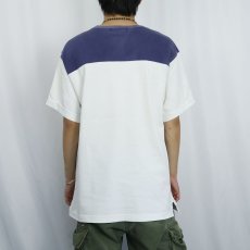 画像3: 90's POLO Ralph Lauren USA製 クッキーパッチ 2トーンTシャツ L (3)