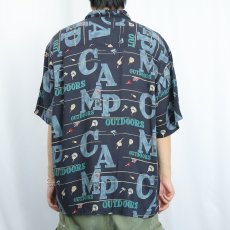 画像3: 90〜2000's PENDLETON 総柄レーヨンオープンカラーシャツ L (3)