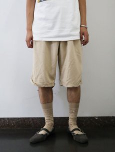 画像2: リネン×レーヨン 2タックショーツ W37 (2)