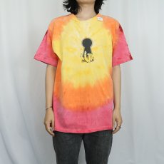 画像3: 90's "FREAK SHOW" タイダイ イラストプリントTシャツ L (3)