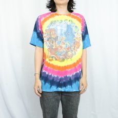 画像3: 90's LIQUID BLUE USA製 タイダイ イラストプリントTシャツ M (3)