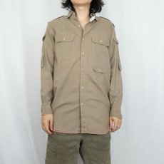 画像2: 80's BANANA REPUBLIC コットンサファリシャツ M (2)